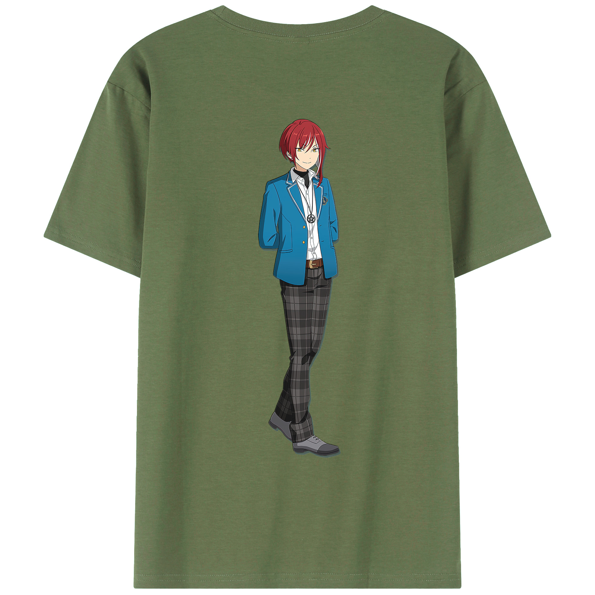 （画像用） あんさんぶるスターズ! Ensemble Stars 綿100％ メンズ半袖Tシャツ（バックプリント） 通気性